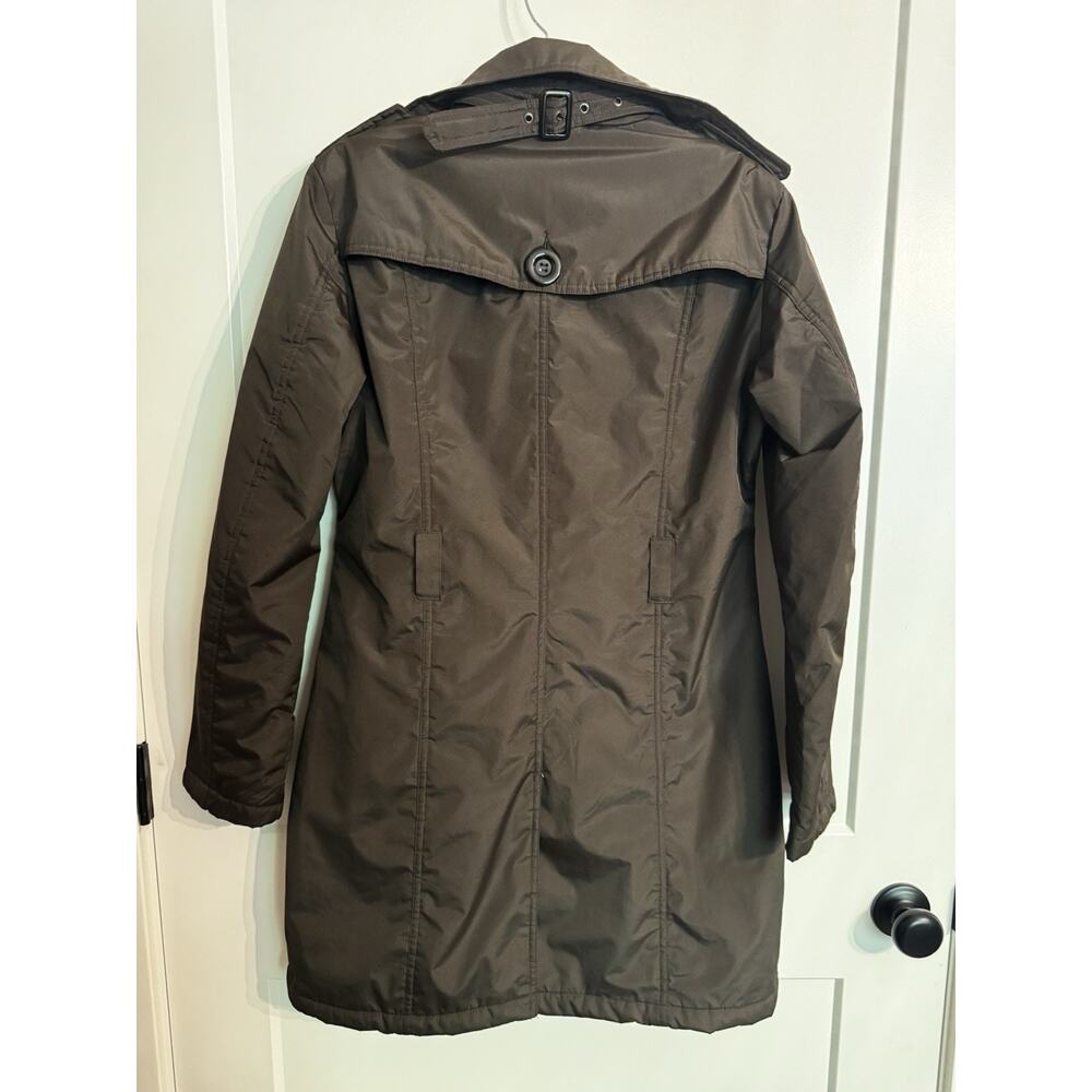 Safira Fashion Collection Women’s Trench Coat Button Front Brown Sz L No Belt - Picture 4 of 14